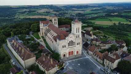 drone photo Vézelay Basilica france europe