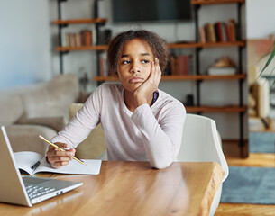 mother child home family homework daughter teenage parent education arguing bored tired refusing...