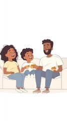 Fototapeta premium Happy Family Enjoying a Snack Together