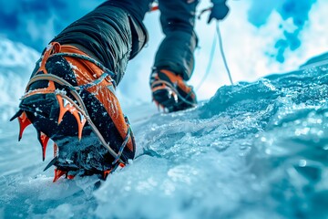Mountain Climber Approaching the Summit