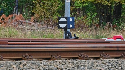 Railway Siding Track Junction Switch with Mechanical Signalling Point Indicator