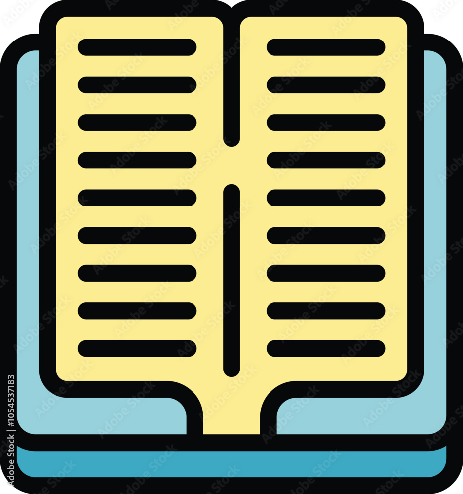 Poster open book is lying on a surface, showing the neatly arranged lines of text inside