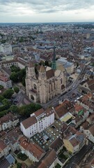 drone photo Saint-Bénigne cathedral Dijon france europe