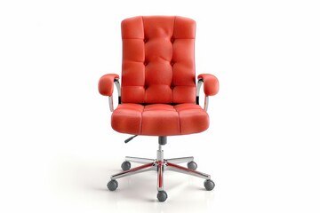 Obraz premium Front view of office chair on white background