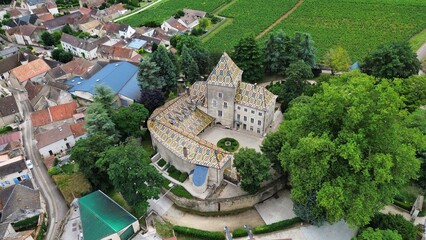 drone photo santenay castle france europe