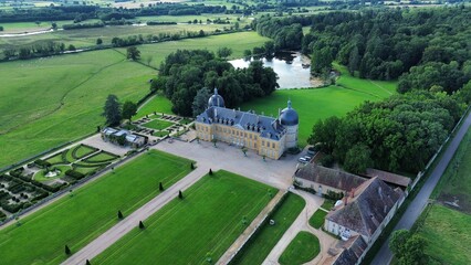 drone photo Digoine castle france europe