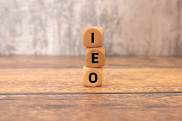 Initial Exchange Offering - IEO text on sticky notes isolated on office desk