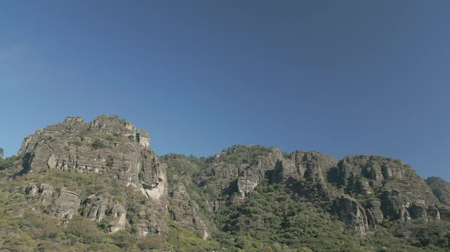Aerial view of the mountains of Amatl&aacute;n and Tepoztl&aacute;n in the state of Morelos, Mexico. Horizontal video with drone. Travel and vacation concept