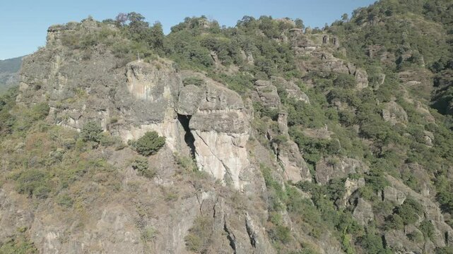 Aerial view of the mountains of Amatl&aacute;n and Tepoztl&aacute;n in the state of Morelos, Mexico. Horizontal video with drone. Travel and vacation concept