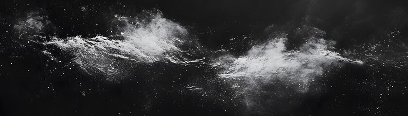 Abstract Black and White Dust Cloud with Speckles