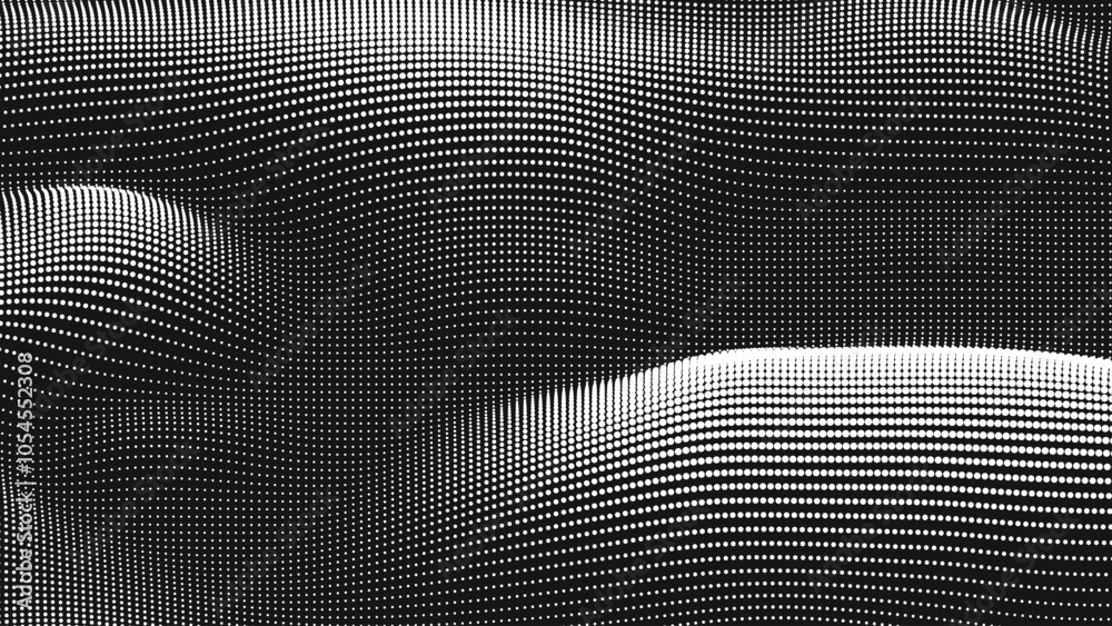 Wall mural point wave smooth texture. abstract dot background. technological cyberspace background.