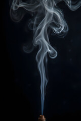 Captivating spiral of mystical smoke against dark background