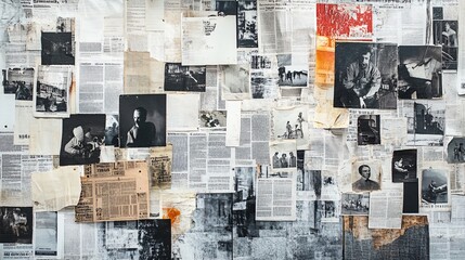 Old  black and white newspaper pattern