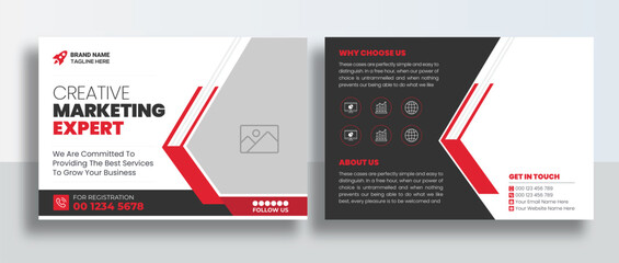 Corporate Postcard or Eddm postcard design template, Corporate Business Postcard Template Design, Simple and Clean Modern Minimal Postcard Template, Business Postcard Layout	