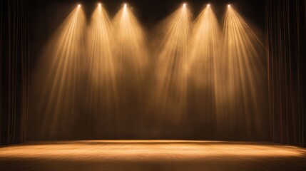 Stage setup with warm lighting in a theater