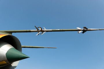 The front of a jet fighter