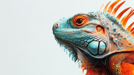 Fototapeta premium Vibrant Iguana Portrait with Colorful Detail