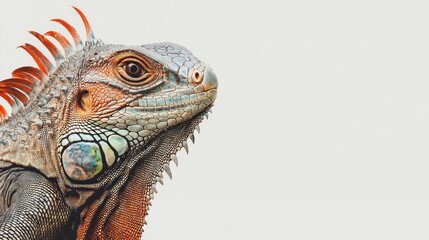 Fototapeta premium Close-up of a Colorful Iguana Profile with Detailed Texture