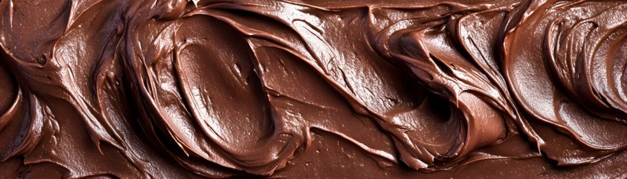Close-up of Swirled, Rich Chocolate Spread
