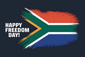 Celebrating South Africa&rsquo;s Freedom Day with Vibrant Flag Illustration