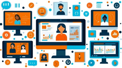 Interactive Online Onboarding Design Illustration