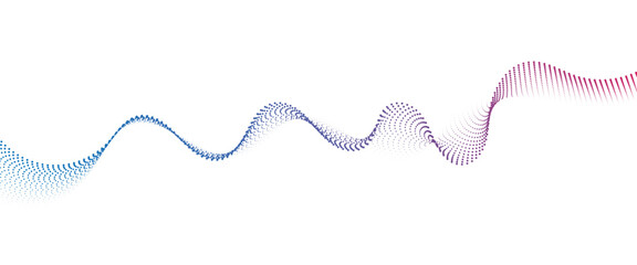 Flowing Dot Wave halftone gradient pattern on transparent background	
