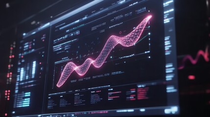 Modern Data Visualization Displaying Trend Analysis in financial Software