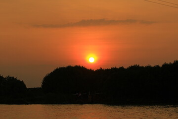sunset over the lake