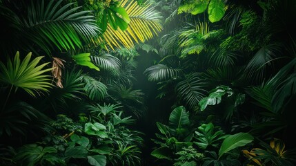 Lush green foliage with a mysterious, light-filled opening in the middle.