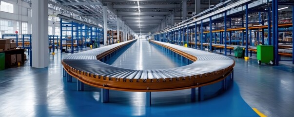 Modern Production Line in Industrial Space