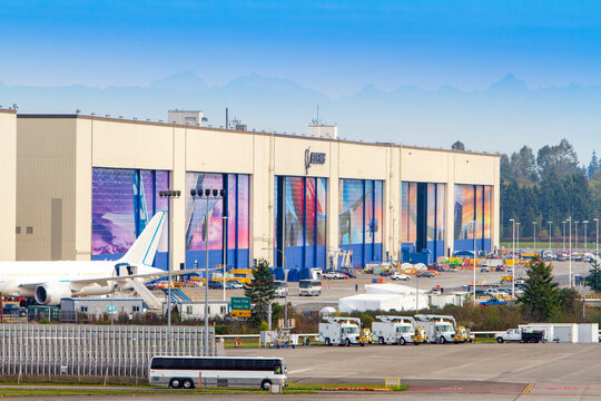 Boeing's Finally Assembly Line in Everett, Snohomish County, Washington