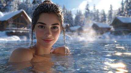 Fototapeta premium The girl in the hot vat