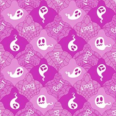 Halloween ghost seamless cartoon pattern for wrapping paper and fabrics