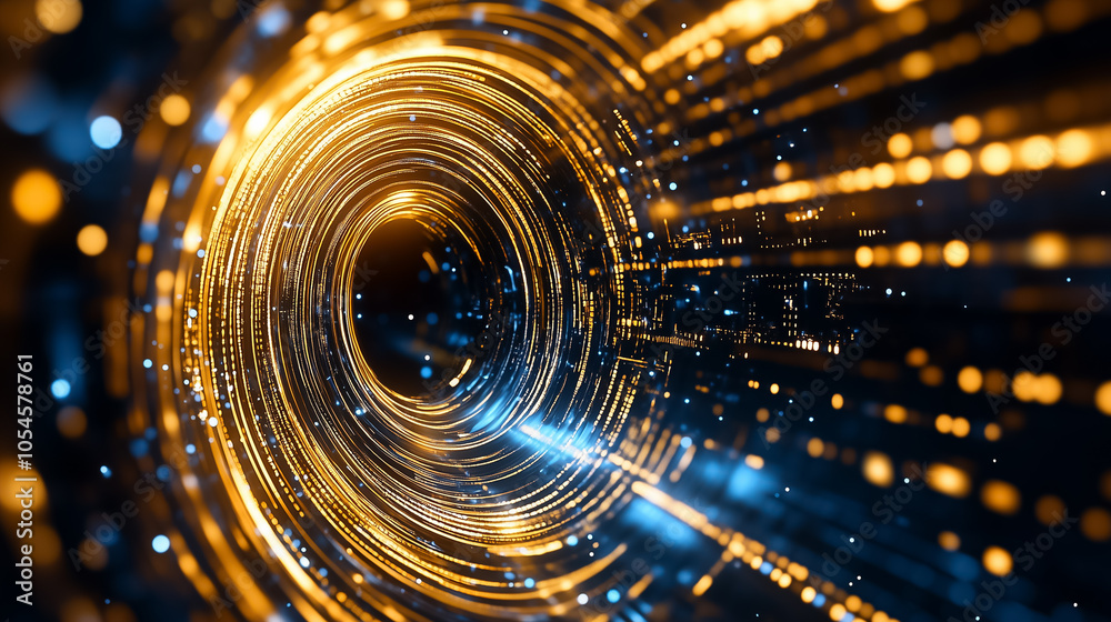 Poster a conceptual representation illustrates the intricate energy patterns of quantum computing elements 