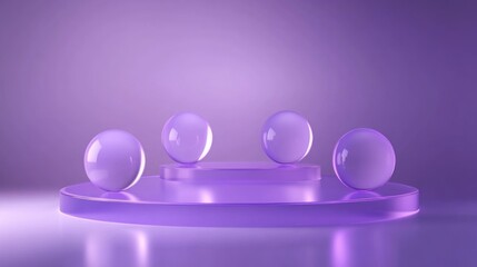 Abstract Purple Glass Sphere and Platform
