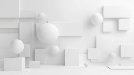 Abstract White Geometric Shapes