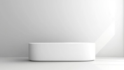 White Oval Pedestal in Minimalist Room