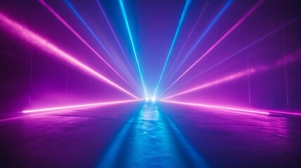 Vibrant Laser Lights in a Dark Space