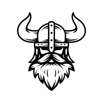 recommend clip art: viking head helmet logo drawing coloring line art style sketch classic vintage design illustration