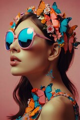 Naklejka premium portrait of a woman in sunglasses