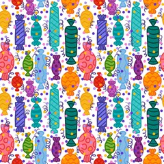 Christmas candy seamless pattern for new year wrapping paper and fabric