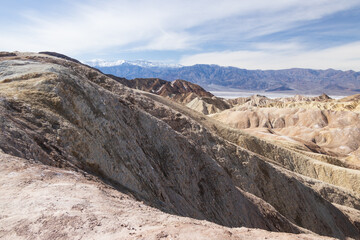 Rock formations at Zabriskie Point in Death Valley National Park, California
