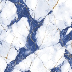 A blue and white marble texture with golden veins, suitable for design and backgrounds.