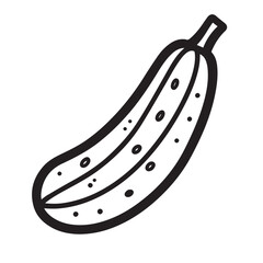 Zucchini in cartoon, doodle style . Image for t-shirt, web, mobile apps and ui. Isolated 2d vector illustration in logo, icon, sketch style, Eps 10, black and white. AI Generative