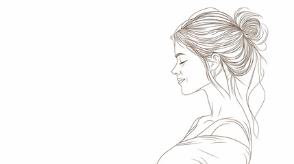 Minimalist Line Drawing: A minimalist line drawing of a pregnant woman in profile view, celebrating motherhood.  -