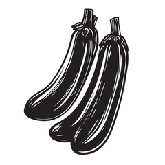 Zucchini in cartoon, doodle style . Image for t-shirt, web, mobile apps and ui. Isolated 2d vector illustration in logo, icon, sketch style, Eps 10, black and white. AI Generative