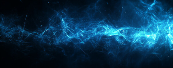 Blue light currents swirl in dark space, creating a captivating, futuristic wallpaper. Perfect for tech and science visuals, adding energy and mystery to any design background.