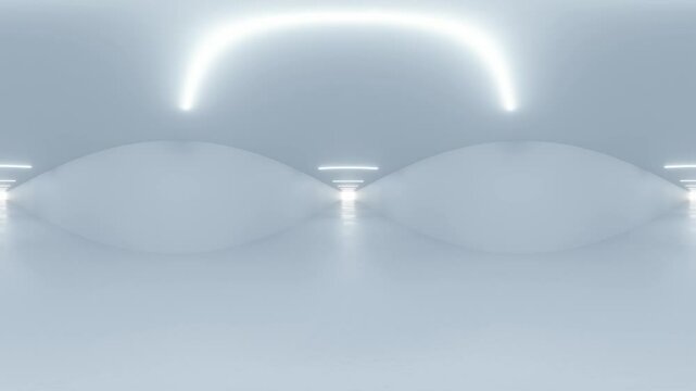 360 degree video of Futuristic Minimalistic Interior Space looping seamless 3 render animation