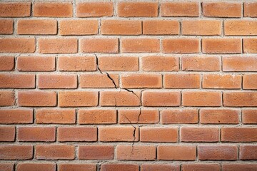 Cracks in a brick wall. Background or backdrop with copy space