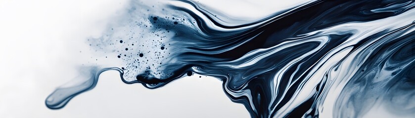 Fototapeta premium Abstract Swirling Blue and White Paint Texture